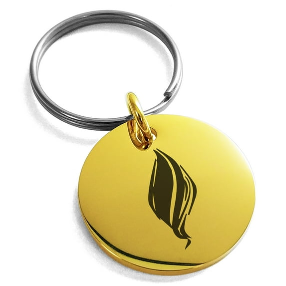 Stainless Steel Elemental Fire Nation Engraved Small Medallion Circle Charm Keychain Keyring