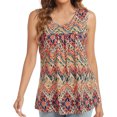 thumbnail image 6 of Giftesty Tank Tops for Women Clearance Ms. Europe and The United States Summer Printing Round Neck Undershirt Sleeveless T-shirt Casual Loose Drawstring Shirt Female, 6 of 7