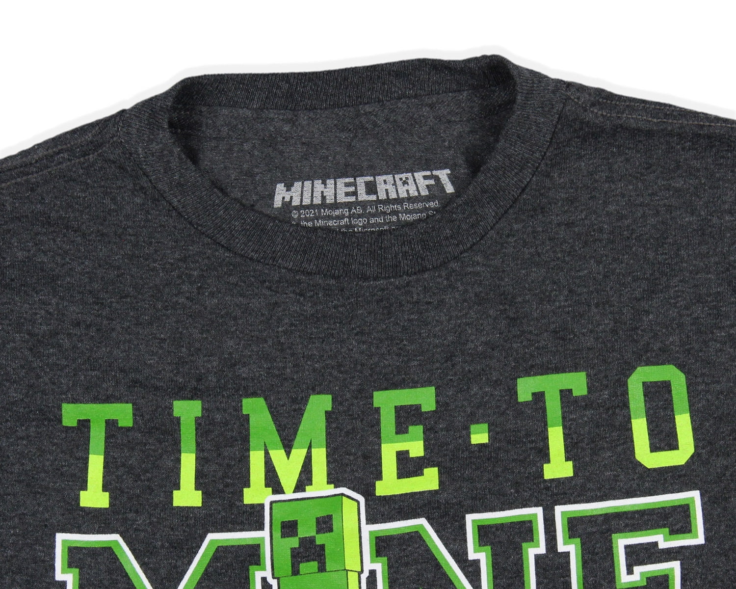 Minecraft Boys' Creeper Time To Mine Youth Kids T-Shirt Tee (X-Small)