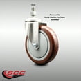 thumbnail image 2 of 5 Inch 316SS Maroon Polyurethane Wheel Swivel 10mm Threaded Stem Caster SCC, 2 of 2