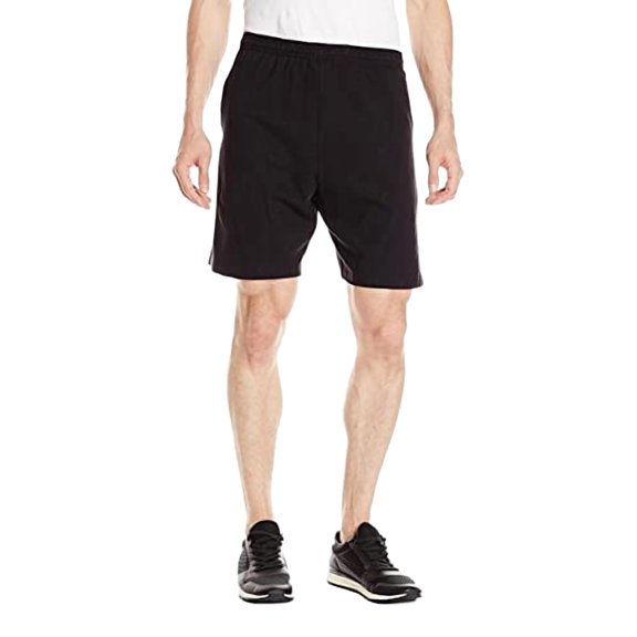 Hanes Men's Jersey Short with Pockets, Black, Medium