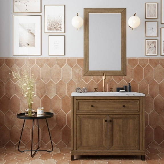 Terralis 0.6 x 12 in. Matte Terracotta Porcelain Bullnose Trim Wall and Floor Tile (0.5 sq ft/case) - 10 Pack