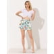 thumbnail image 3 of Allegra K Pantalones cortos de verano de playa con cintura alta con lazo elástico estampado para mujer Azul-Floral XL, 3 of 5