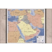 24"x36" Gallery Poster, map of middle east iran iraq israel egypt 2003