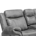thumbnail image 5 of Furniture of America Gordon Modern Faux Leather Manual Reclining Loveseat with Console, Warm Gray, 5 of 5