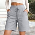 thumbnail image 7 of JJHGVB Bermudas Shorts for Women Lounge Shorts Lightweight Summer Shorts Summer Shorts High Waisted Beach Pants Gauze Shorts Beach Vacation Shorts Wide Leg Flowy Shorts Women Short Gray 3XL, 7 of 7