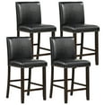 thumbnail image 1 of Gymax Set of 4 Bar Stools PVC Leather Counter Height Chairs for Kitchen Island Black, 1 of 9
