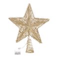 thumbnail image 1 of 1 Adorno de estrella de cinco puntas con purpurina para la punta del árbol (luz cálida), 1 of 8