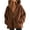 Coffee 1, variant on Womens Jackets Hooded Baggy Zip Up Dual Hand Pockets Relax Solid Tops