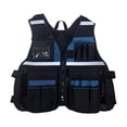 thumbnail image 4 of Fengbin Electrician Tool Vest Oxford Cloth Versatile Portable Multi Pockets Utility Vest black and blue, 4 of 9
