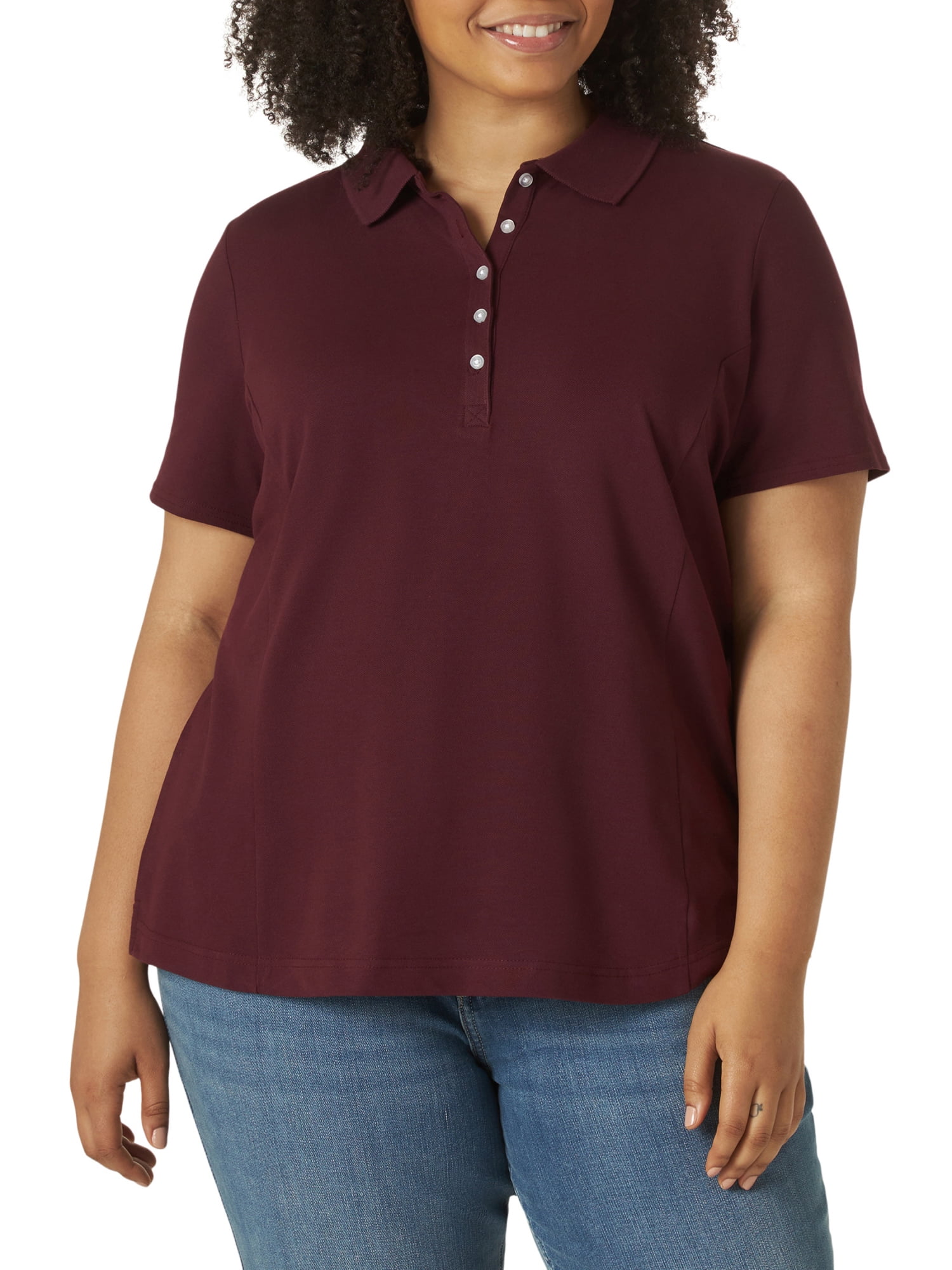 Lee LEE RIDERS WOMEN'S PLUS SHORT SLEEVE POLO SHIRT
