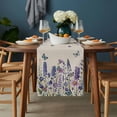 thumbnail image 2 of Purple Floral Table Runner - 72 Inch Long, Kitchen Dining Table Runner Dresser Scarves, Spring Lavender Daisy Butterflies Botanical Beige Farmhouse Decor for Coffee Tables Wedding Party Banquet, 2 of 8
