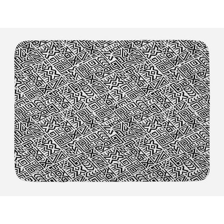 Black And White Bath Mat Geometrical Boho Ethnic Tile Design With Black And White Bath Mat Geometrical Boho Ethnic Tile Design With Peruvian Mexican Cultural Origins