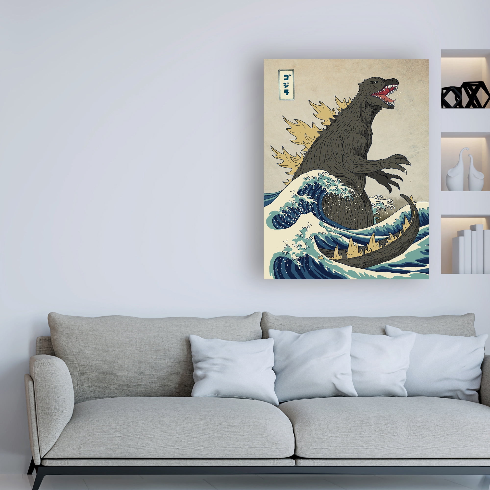 Trademark Fine Art 'The Great Monster off Kanagawa' Canvas Art by Michael Buxto
