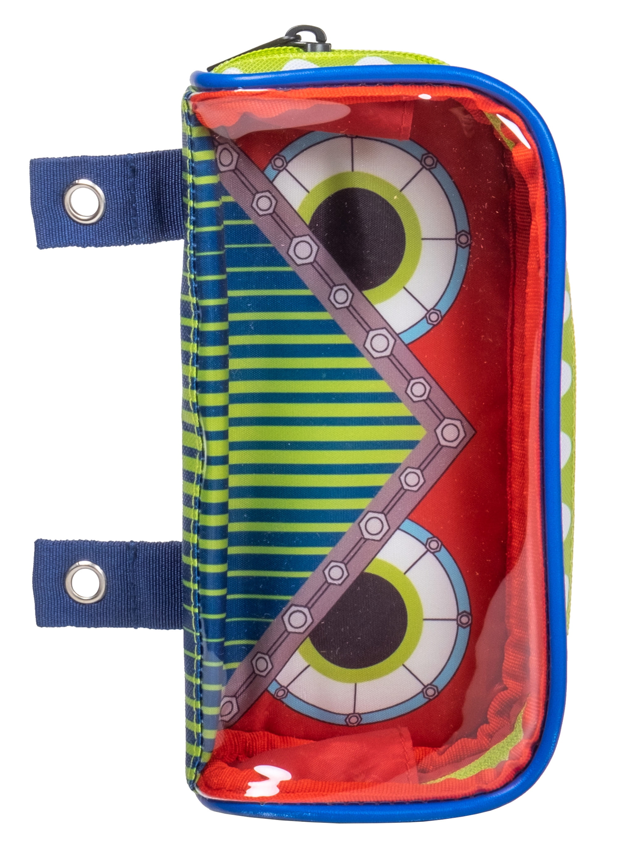 Case It Clear Pencil Case,Red and Blue Monster,PLP-150-CLR-ME