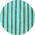 thumbnail image 1 of Ahgly Company Indoor Round Solid Light Blue Modern Area Rugs, 6' Round, 1 of 4