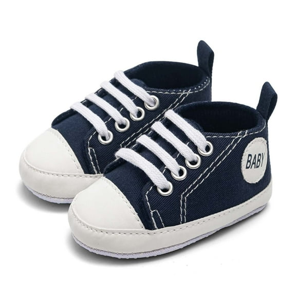 Herrnalise Unisex Baby Boys GirlsHigh Top Sneaker Soft Anti-Slip Sole Newborn Infant First Walkers Canvas Denim Shoes