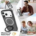thumbnail image 6 of Allytechgroup iPhone 17 Pro Case Matte, [Compatible with Magsafe] Ring Holder Kickstand Anti-Scratch Shockproof Bumper Slim Fit Shell Phone Case Cover for Apple iPhone 17 Pro, Black, 6 of 6