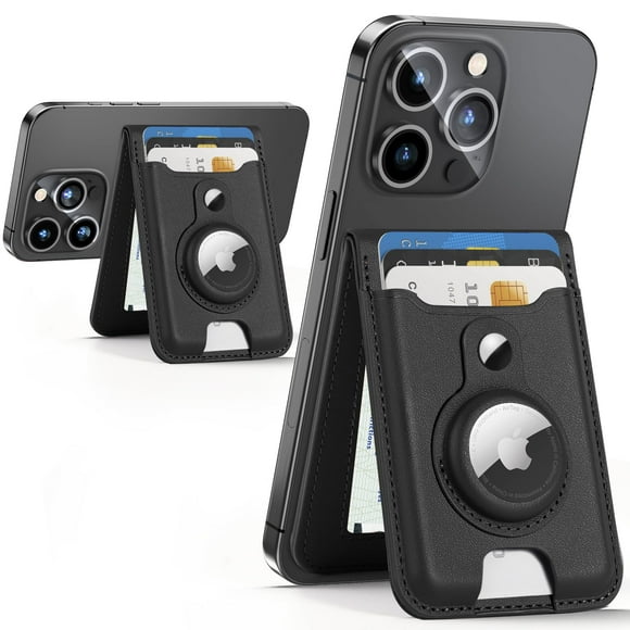 Soporte tipo cartera Magsafe con soporte Airtag para iPhone con 6 tarjetas
