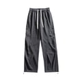 thumbnail image 1 of Pantalon Décontracté avec Texture à Rayures Osseuses, Poche Cargo Plissée, Jambe Droite, Confortable pour Usage Quotidien Hommes, 1 of 3