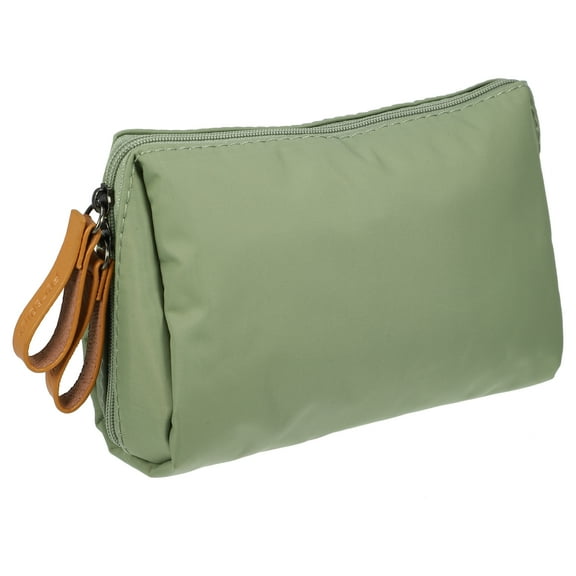Vocoste Small Makeup Bag for Purse Travel Handy Mini Portable Cosmetic Bag for Women Dark Green Beige