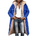 thumbnail image 3 of Dzrciro Long Winter Coats for Women, Fleece Lined Collared Full Zip Waterproof Hooded Trench Coat with Pockets, Thick Thermal Versatile Windbreaker Puffer Jackets S-5XL, 3 of 10