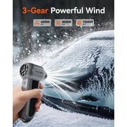 WOLFBOX Electric Air Duster,150000 RPM Super Power Cordless Compressed Air Duster Mini Blower for Keyboard,PC,Home Cleaning Outdoor,Car Cleaning,Black