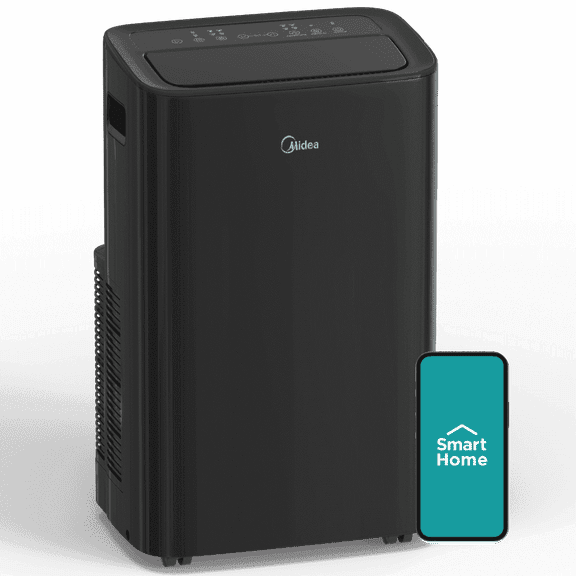 Midea 10,000 BTU Portable Air Conditioner, 3-In-1 Ventilate, Dehumidifier, Cool, Programmable Timer, Wi-Fi and Alexa, Black