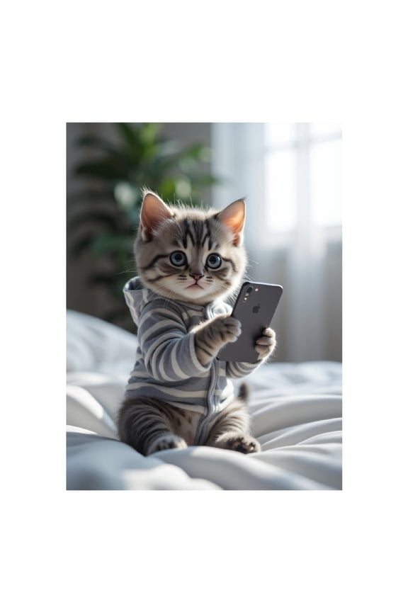 Diamond Art Kit for Adults, Cute Kitten Stripes Smartphone Hoodie Diamond Painting for Adults Beginners, DIY Diamond Art Painting Kits, 5D Diamond Painting Crafts for Home Decor 12x16 Frameless