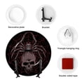 thumbnail image 4 of Yiaed Spider with Skull Print Bone China Decorative Plate Ceramic Dinner Plates Art Crafts with Display Stand-7in, 4 of 6