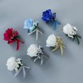 thumbnail image 2 of NAMZI 1 piece groomsmen corsage groom silk rose wedding dress corsage accessories pin brooch decoration - (royal blue), 2 of 5