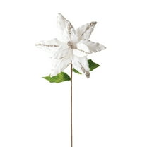 OAVQHLG3B Christmas Poinsettia Artificial Flowers Shining Glitter Artificial Flower for Xmas Tree Wreath Ornaments New Year Wedding Party Holiday DIY Decoration