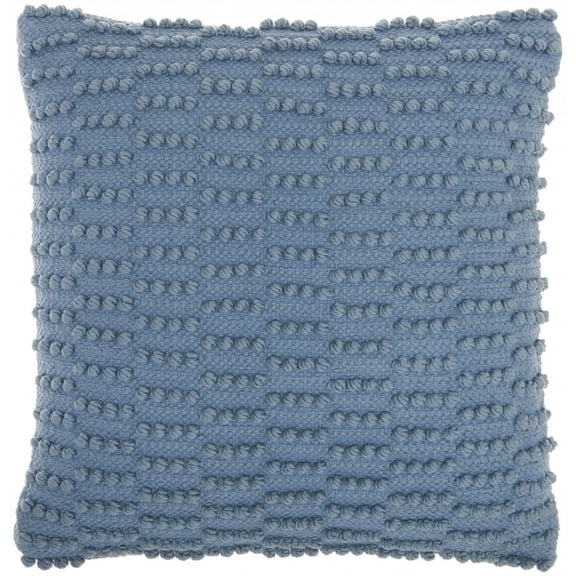 Ocean Blue Textured Broken Stripes Throw Pillow