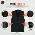 thumbnail image 5 of Daniel Smart S to 8XL Biker Vest for Men Plain Sides Motorcycle Black Denim Vest, 5 of 7