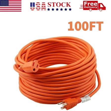 100 FT 16/3 Extension Cord Outdoor Extension Cord Heavy Duty Extension Cord USA
