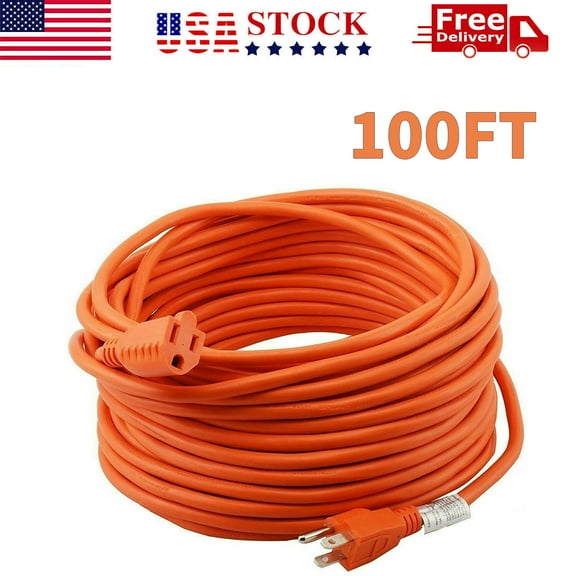 100 FT 16/3 Extension Cord Outdoor Extension Cord Heavy Duty Extension Cord USA