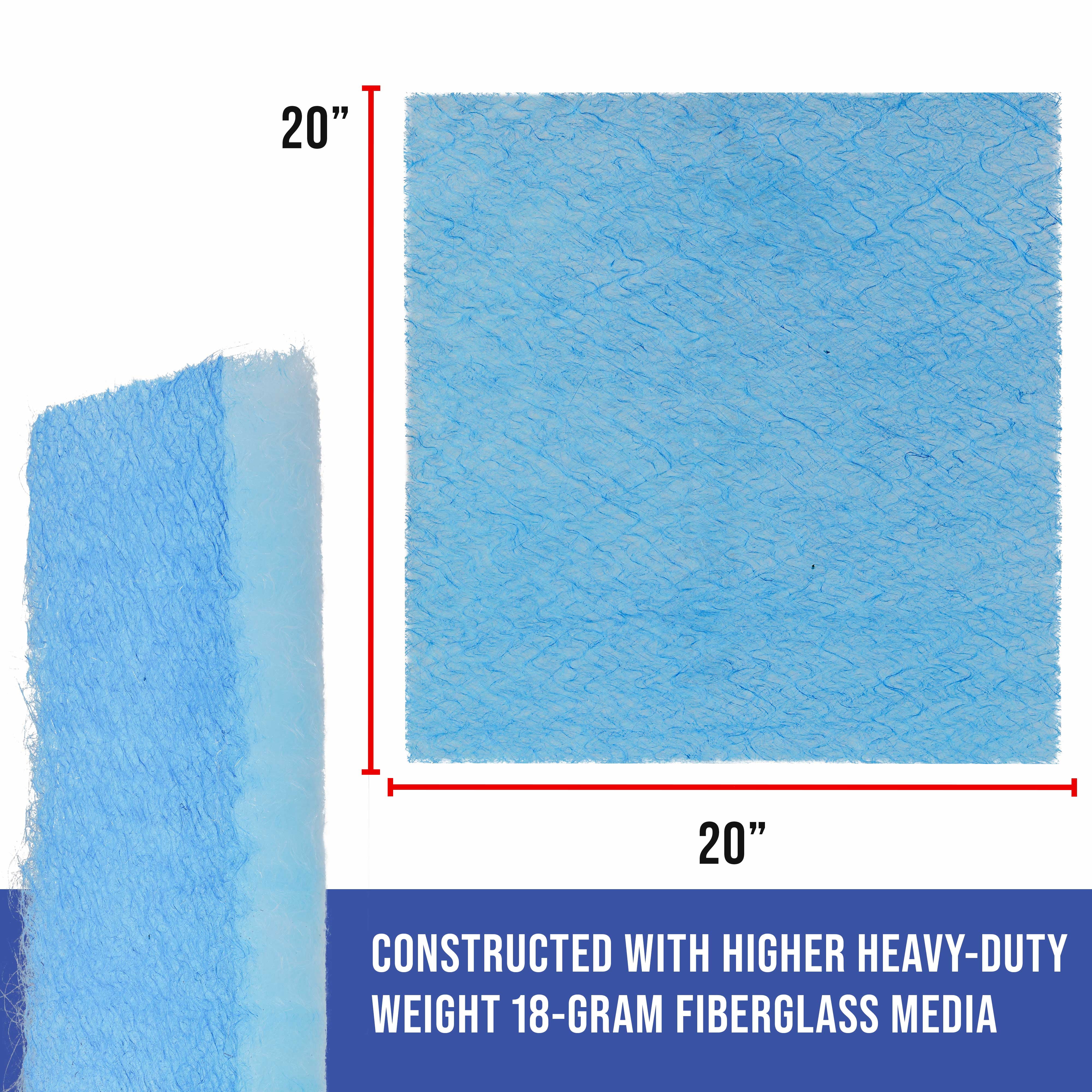 Master Elite Premium Paint Spray Booth Paint Arresstor Filter Panel 20" x 20", Box of 50 - Blue & White Panels - Filters Holds Dirt Particles Auto Car Refinish Booth