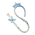 thumbnail image 1 of B Pelucas de Vestir de Princesa, Diademas de Peluca Trenzada Larga de Princesa para NiñAs Cosplay Tocado de Princesa Tocado Azul, 1 of 5