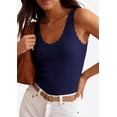 thumbnail image 3 of PRETTYGARDEN Womens Summer Sleeveless Tank Tops V Neck Ruffle Lightweight Ribbed Knit Shirt Casual Going Out Top, 3 of 9