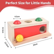 HYPERLIVING Montessori Object Permanence Box for Baby, Wooden Ball Drop Toy for Toddlers 1 2 Year Old, Early Learning Activities, Educational Cause and Effect Game, Gift for Boys Girls 6 9 12 18 Mont