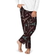 thumbnail image 2 of Wukai Eiffel Tower Print Teenagers' Pajama Pant Sleep Pajama Lounge Pant PJ Bottoms with Pockets and Button Fly(Available in Big & Tall)-Large, 2 of 6