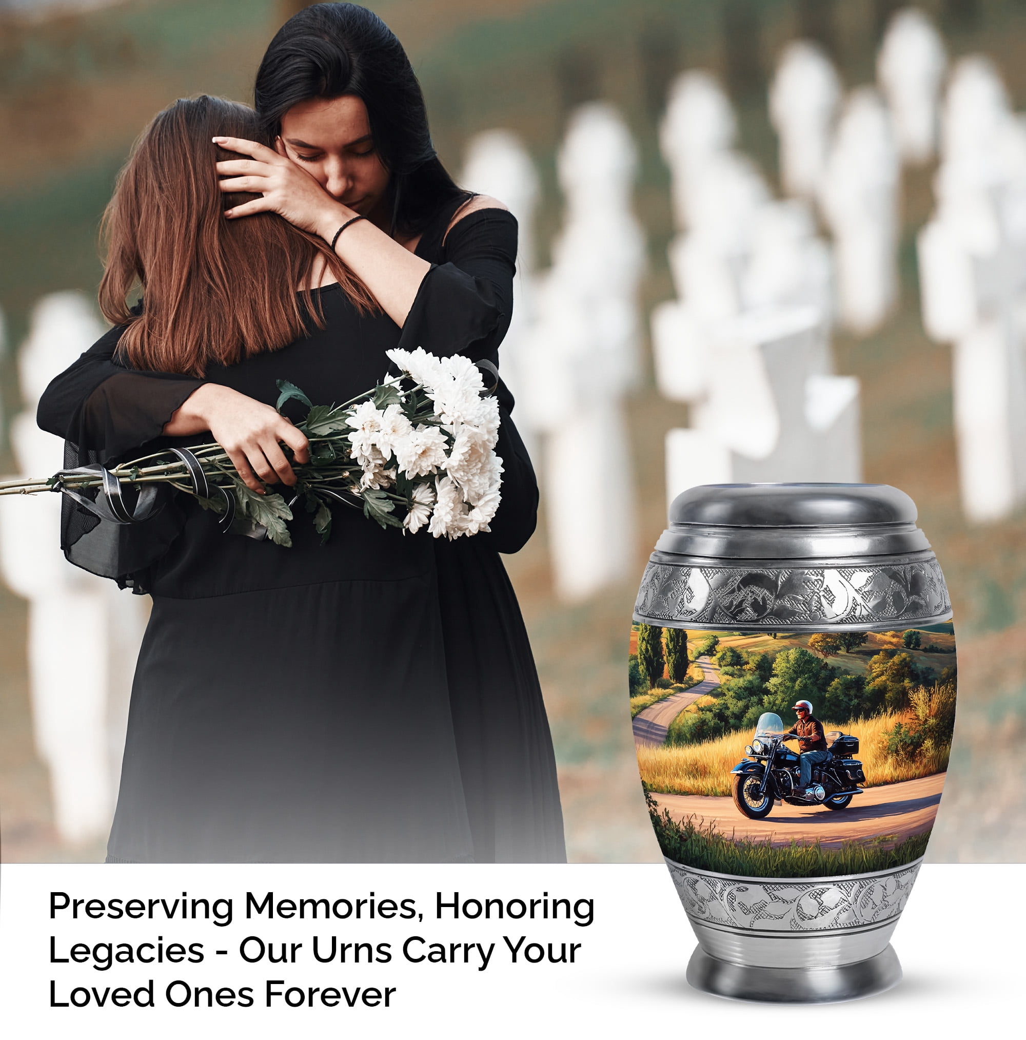 Bike Mini Cremation Urn For Ash Adult Male And Female, Miniature Urn For Ashes For Father, 3 Inch Small Keeepsake Urns For Human Ashes Women And Men
