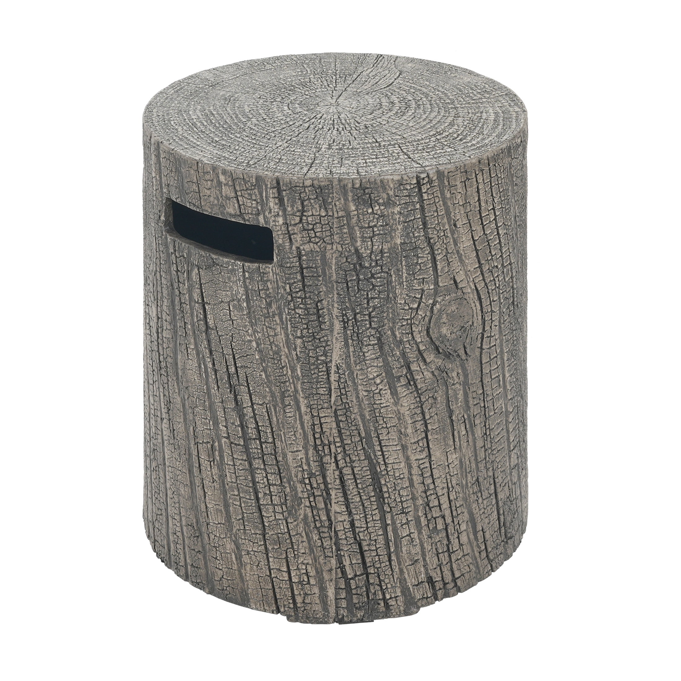 Christopher Knight Home Outdoor Round Propane Tank Cover, Lightweight Concrete Side Table, Light Grey