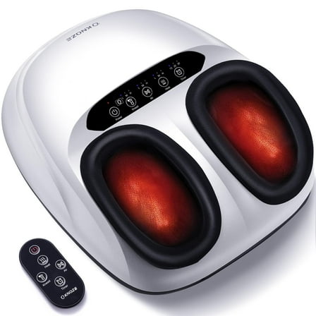 KNQZE Shiatsu Foot Massager Machine with Heat & Remote, Deep Kneading Feet Massager, 3 Heat Levels, Multi-Mode, Auto-Off Timers