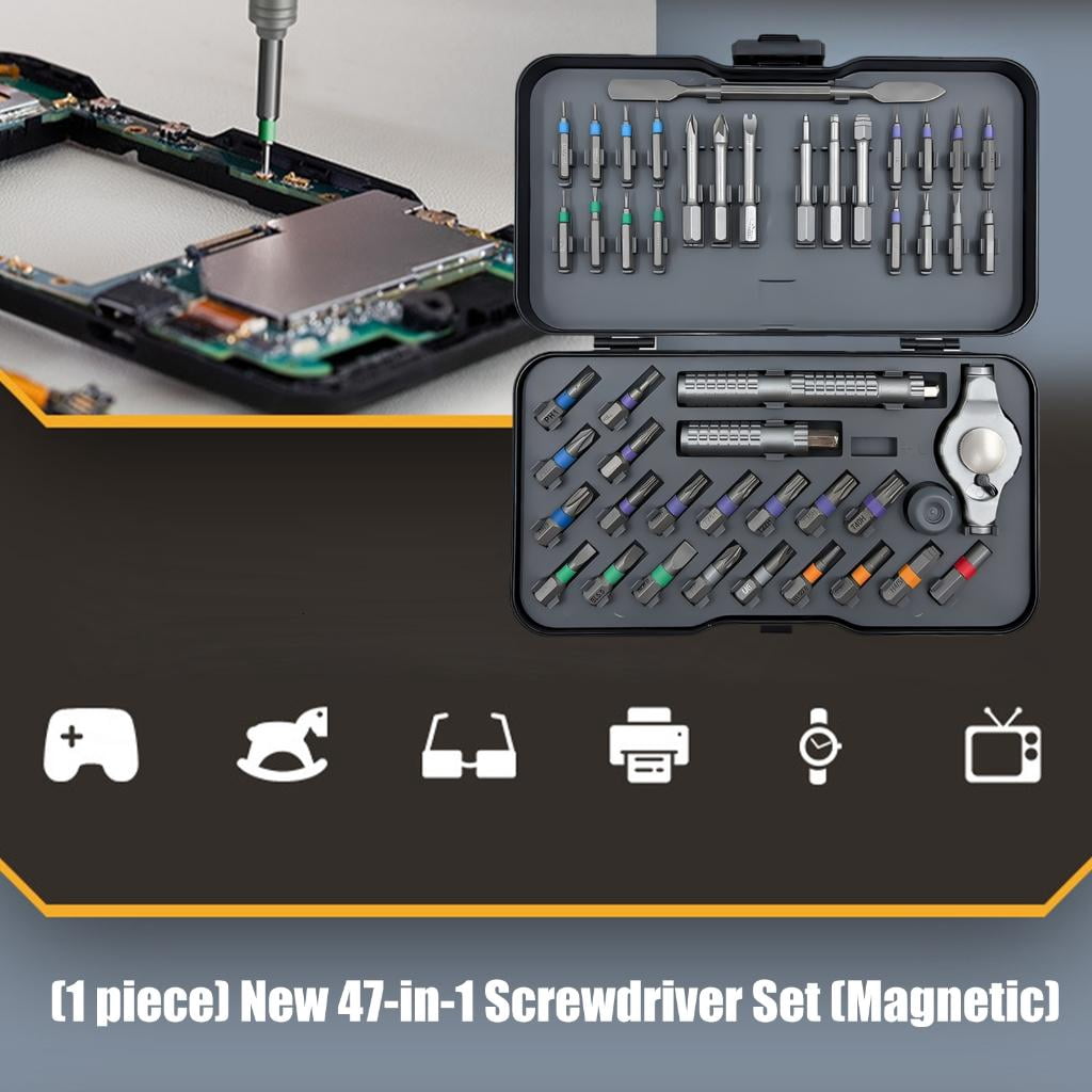 High Torques 47 In 1 Ratcheting Screwdriver Set With Comfortable Grip Ideal For Tight Space And Prolonged Use