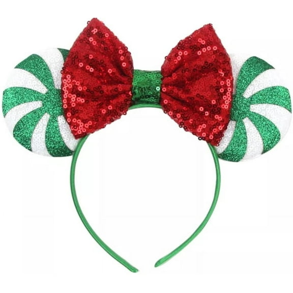 Gifts by RD Christmas Minnie Ears Costume Accessories with Red Peppermint Candy Design (2 Pieces)
