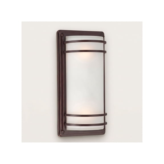 John Timberland Habitat Modern Outdoor Wall Light Fixture Rubbed Bronze 16" Opal Etched Glass for Post Exterior Barn Deck House Porch Yard Patio Home