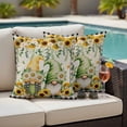 thumbnail image 4 of Sunflower Gnomes Outdoor Waterproof Pillow Covers, Spring Farmhouse Vintage Daisy Floral Leaf Decorative Square Throw Pillowcase Sofa Cushion Sham for Patio/Couch/Chair, 18"x18" 2 Pack, 4 of 8