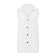 thumbnail image 5 of Gibobby Camiseta sin mangas con botones y cuello en V de color sólido informal para mujer(Blanco,G), 5 of 5