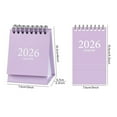 thumbnail image 2 of Minimalist Morandi Mini Desk Calendar 2026 - Slim Cute Desktop Ornament, Ideal Table Calendar for Home Office Dorm, Small Calendar for Daily Schedule Planning Desk Decor Gift, 2*3*4in, Purple, 2 of 7